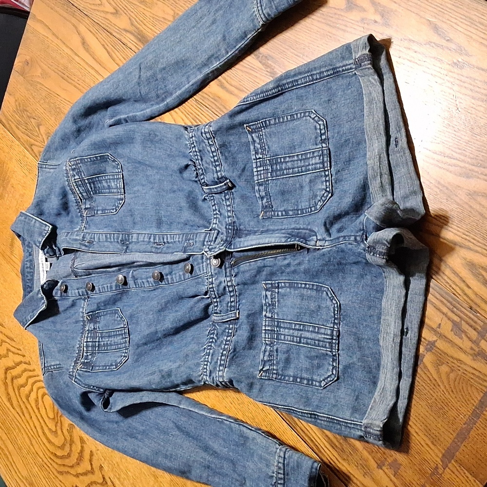 ABERCROMBIE & FITCH ROMPER Jean 00 Women BLUE Denim Preowned Used Long Sleeves - Picture 1 of 8